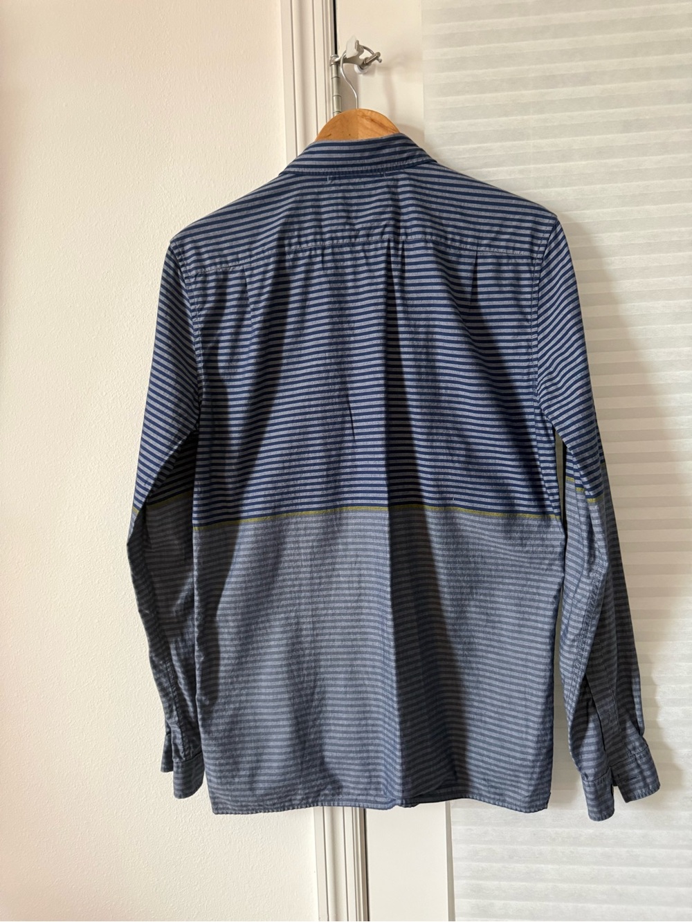 Lacoste Men’s Blue Striped Button-Down Shirt with Green Accent - Picture 3 of 3